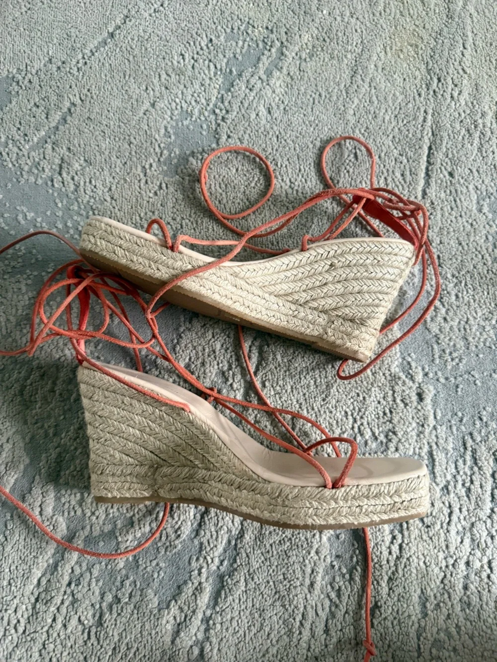 Jeffrey Campbell CORAL Ankle Tie Espadrille Wedge sandals  40 / 9.5